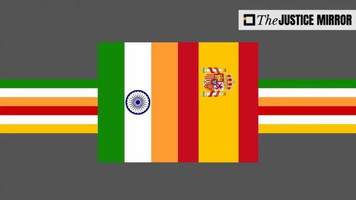 india and spain flags