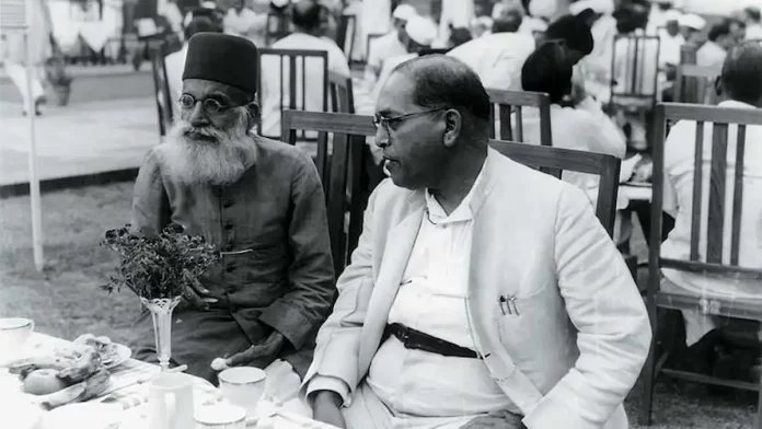 B. R. Ambedkar and Mohani (left) at Vallabhbhai Patel's reception